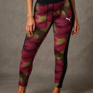 Puma Kids' Red and Yellow Patterned Joggers